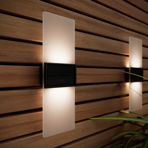 Gemini XL Solar Wall Lights (Set of 2) - DeWaldens Garden Centre
