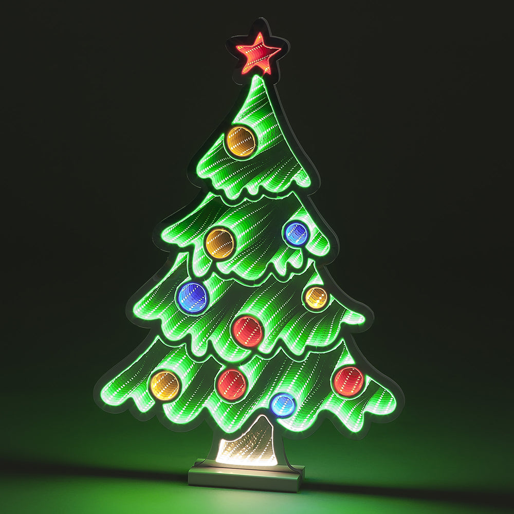 Infinity Tree Mount Snowtime 60cm Infinity Standing Tree with Baubles Outdoor Decoration ...