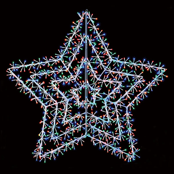 Premier 1.5M White Starburst Cluster With Multi LEDs - DeWaldens Garden Centre