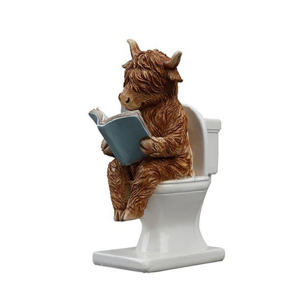 Highland Cow Bathroom Time 15cm - DeWaldens Garden Centre