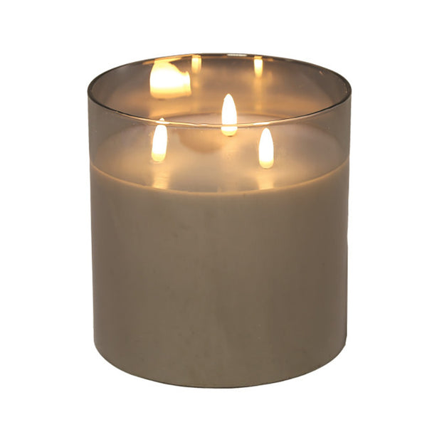 Straits LED Grey Candle - DeWaldens Garden Centre