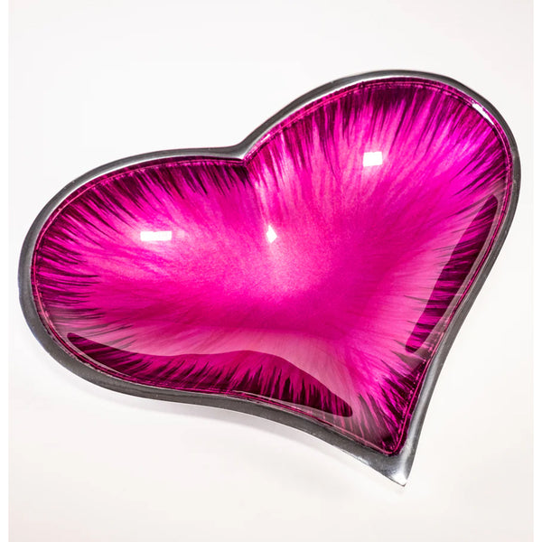 Tilnar Art Brushed Pink Heart Dish - DeWaldens Garden Centre