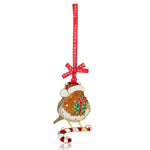 Tipperary Sparkle Decoration - Robin with Gift - DeWaldens Garden Centre