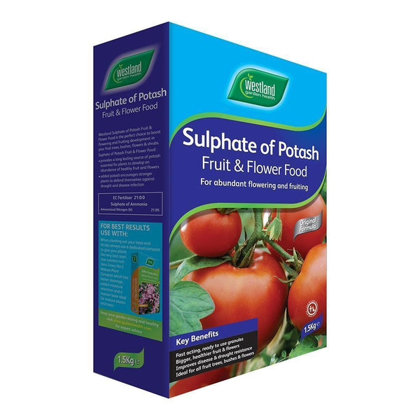 Westland Sulphate of Potash Fruit & Flower Food 1.5kg - DeWaldens Garden Centre
