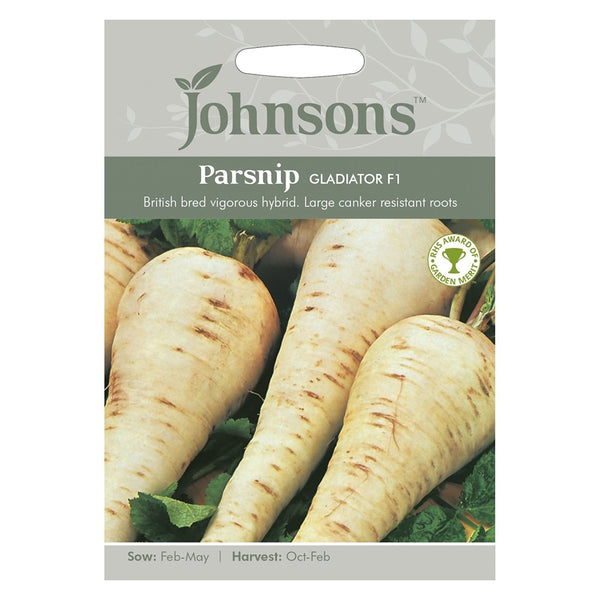 Johnsons Parsnip Gladiator F1 Seeds - DeWaldens Garden Centre