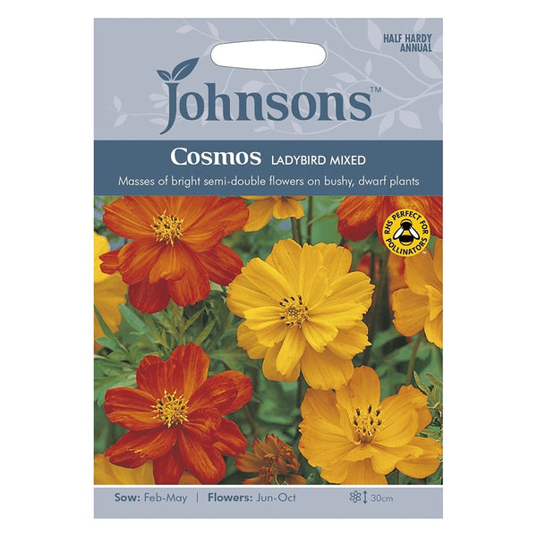 Johnsons Cosmos Ladybird Mixed Seeds - DeWaldens Garden Centre