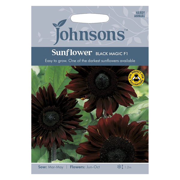 Johnsons Sunflower Black Magic F1 Seeds - DeWaldens Garden Centre