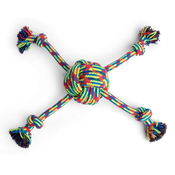 Petface Toyz Woven Quad Rope Ball - DeWaldens Garden Centre