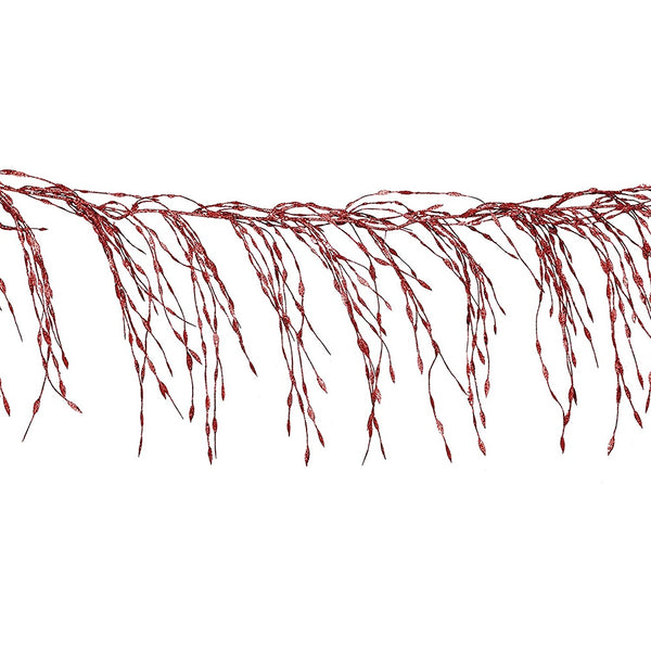 Festive 180cm Glittered Twig Garland Red - DeWaldens Garden Centre