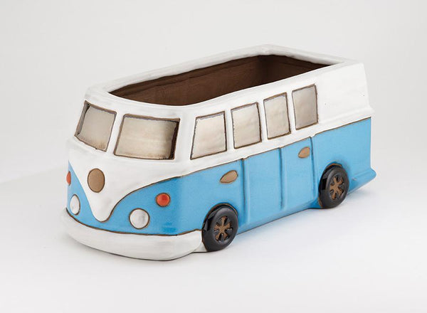 Glazed Camper Van Planter - DeWaldens Garden Centre