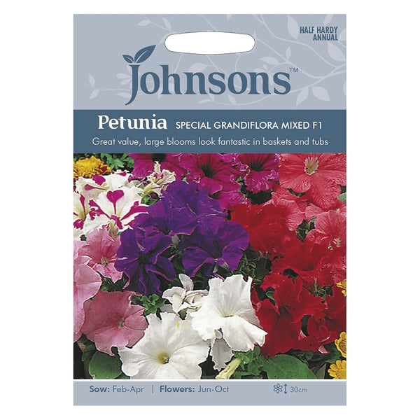 Johnsons Petunia Special Grandiflora Mixed F1 Seeds - DeWaldens Garden Centre