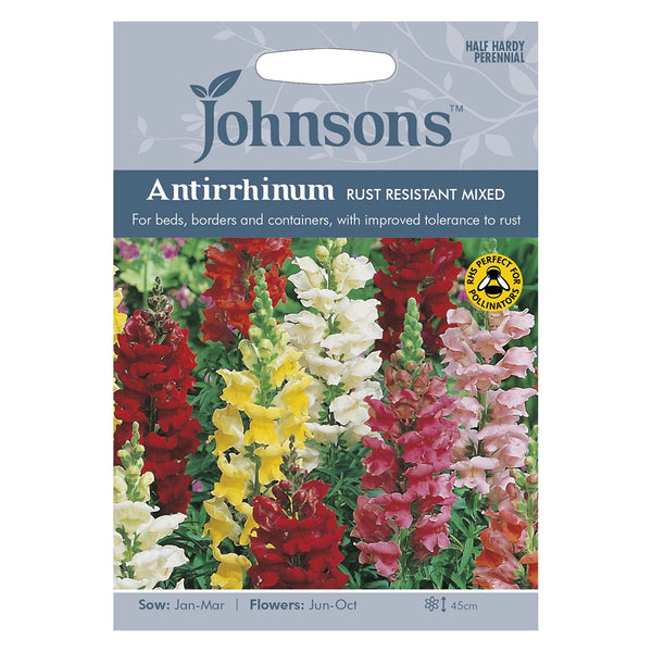 Johnsons Antirrhinum Rust Resistant Mixed Seeds - DeWaldens Garden Centre