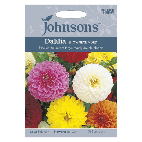 Johnsons Dahlia Showpiece Mixed Seeds - DeWaldens Garden Centre