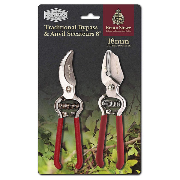 Kent & Stowe Traditional Secateurs Twin Pack - DeWaldens Garden Centre