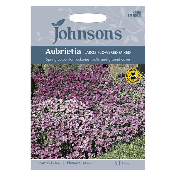 Johnsons Aubrieta Large Flowered Mixed Seeds - DeWaldens Garden Centre