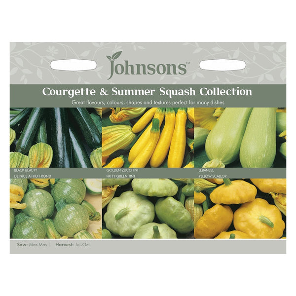 Johnsons Courgette & Summer Squash Collection Seeds - DeWaldens Garden Centre