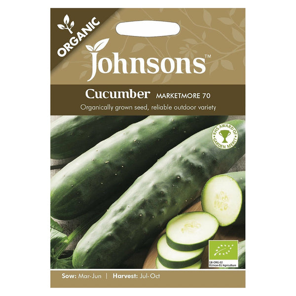 Johnsons Organic Cucumber Marketmore 70 Seeds - DeWaldens Garden Centre