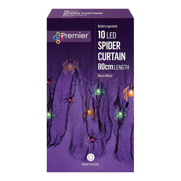 Premier B/O 10 LED Spider Curtain - 80cm - DeWaldens Garden Centre