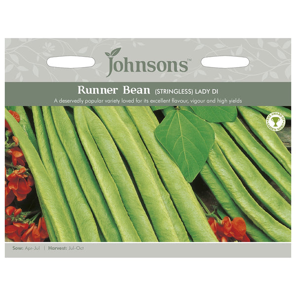 Johnsons Runner Bean Lady Di Seeds - DeWaldens Garden Centre