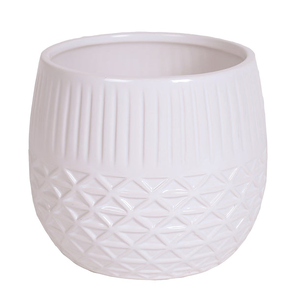 Straits White Ceramic Planter 13.5cm - DeWaldens Garden Centre