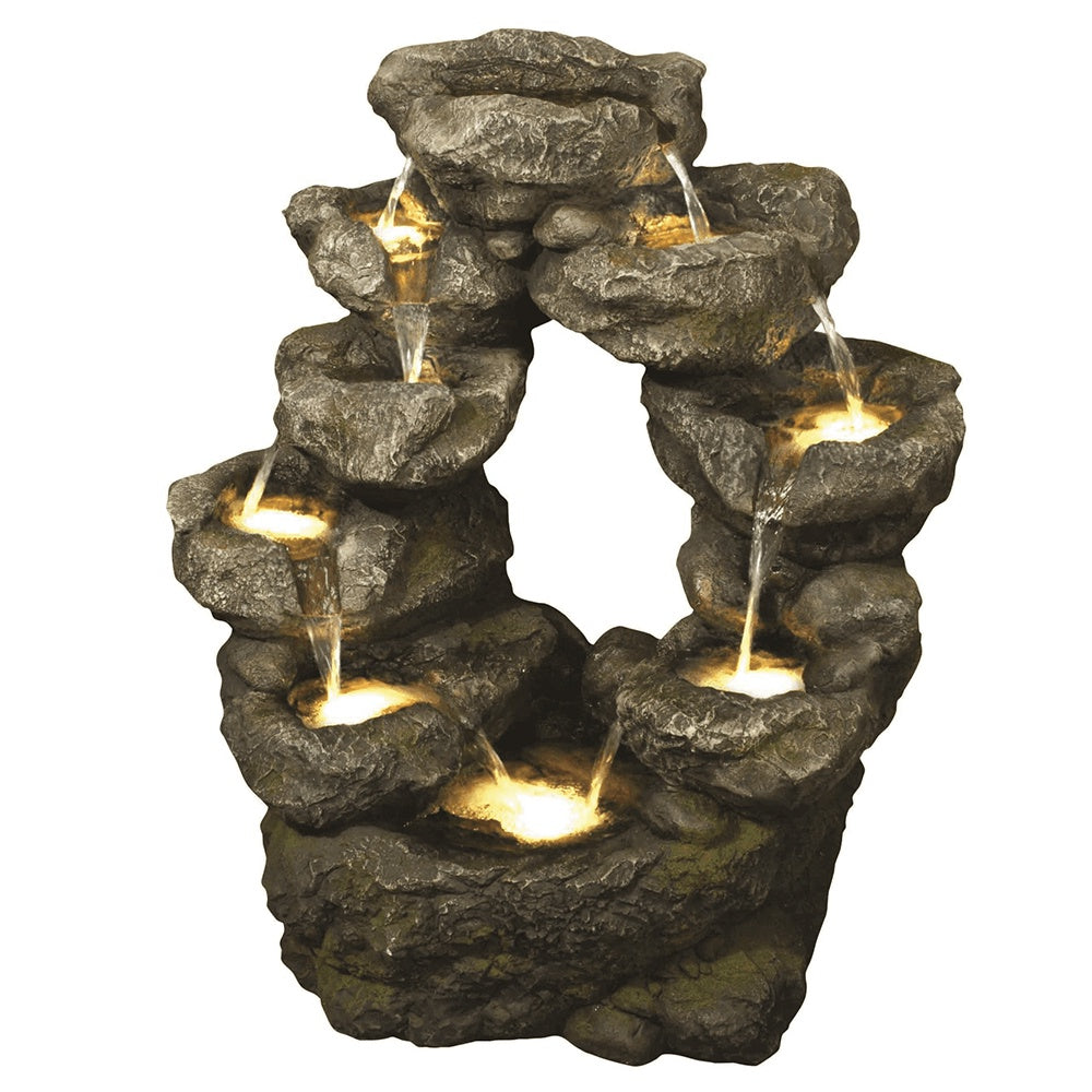 9 Fall Stacked Rock Water Feature – DeWaldens Garden Centre