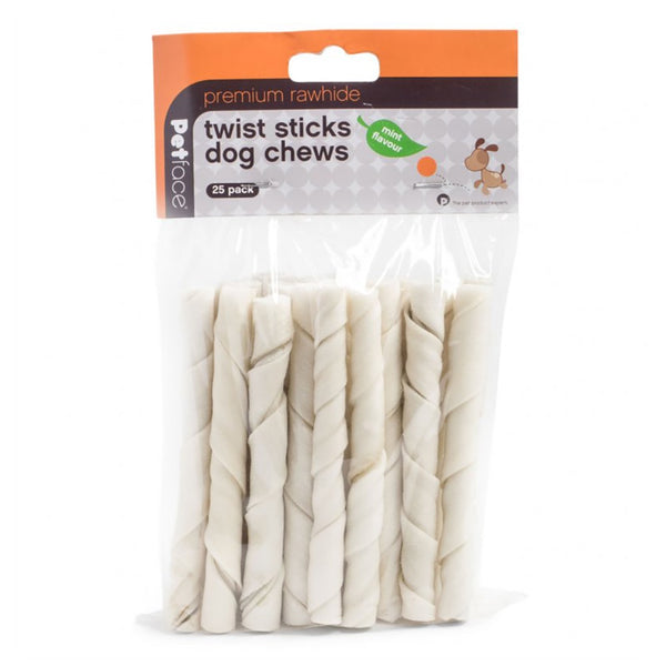Petface 25 Piece Mint Flavour Rawhide Twist Sticks - DeWaldens Garden Centre