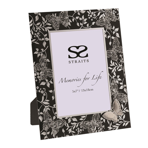 Straits Black Floral Photo Frame - DeWaldens Garden Centre