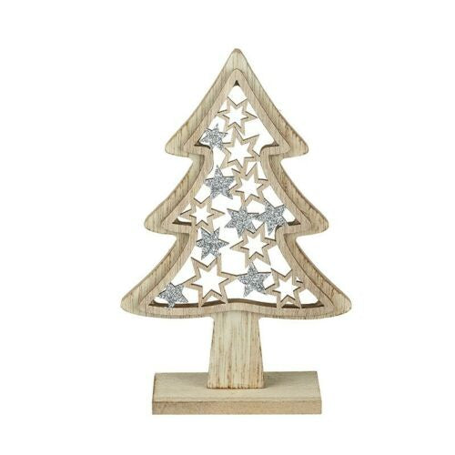 'Heaven Sends' Small Wooden Star Tree Decoration - DeWaldens Garden Centre