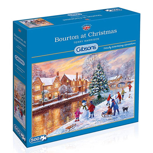 Gibsons 500 Piece Jigsaw Puzzle - Bourton at Christmas - DeWaldens Garden Centre