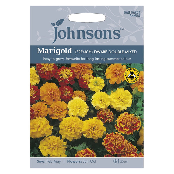 Johnsons Marigold (French) Dwarf Double Mixed Seeds - DeWaldens Garden Centre