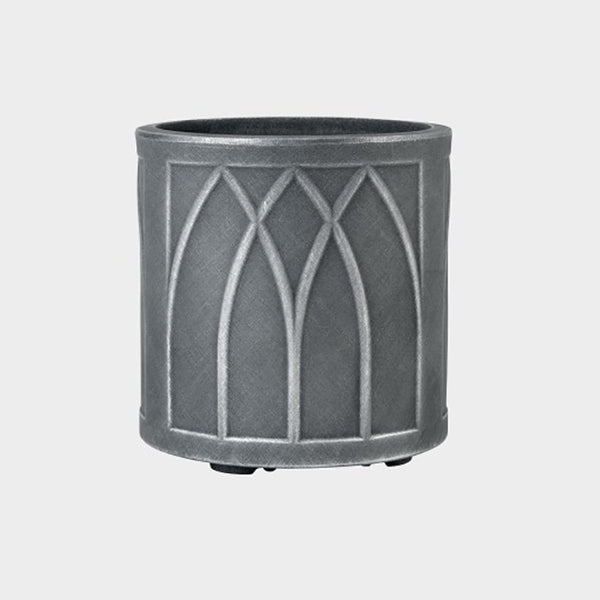 Stewarts Versailles Round Planter | Pewter Effect | 32 cm | DeWaldens Garden Centre