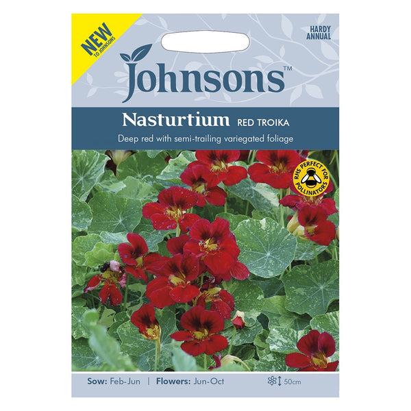 Johnsons Nasturtium Red Troika Seeds - DeWaldens Garden Centre
