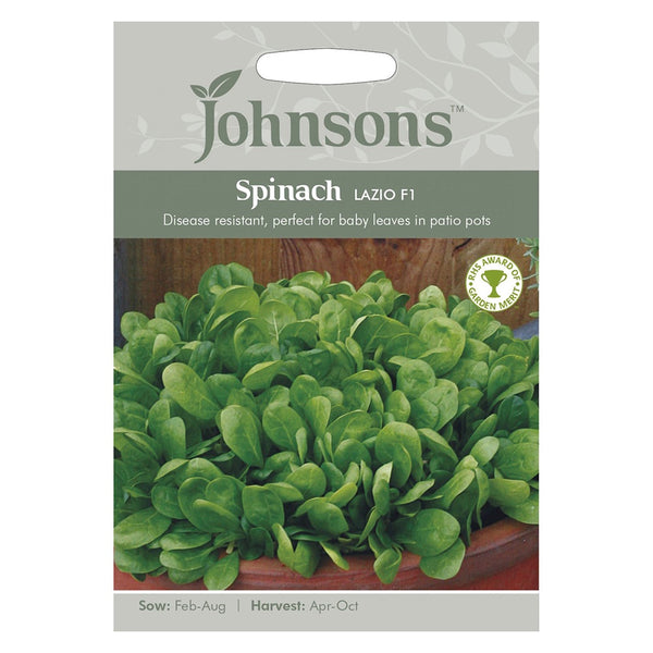 Johnsons Spinach Lazio F1 Seeds - DeWaldens Garden Centre