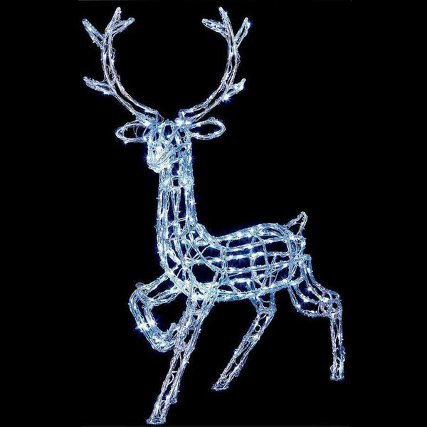 Premier 1.4m Acrylic Standing Reindeer w/300 White LEDs - DeWaldens Garden Centre