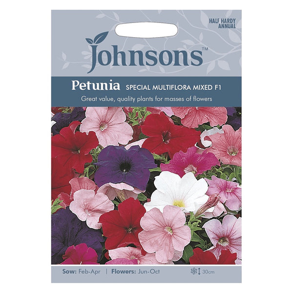 Johnsons Petunia Special Multiflora Mixed F1 Seeds - DeWaldens Garden Centre