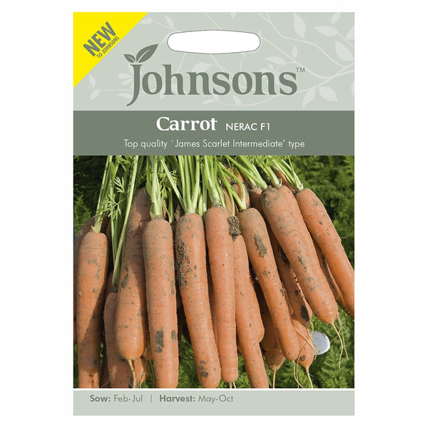 Johnsons Carrot Nerac F1 Seeds - DeWaldens Garden Centre