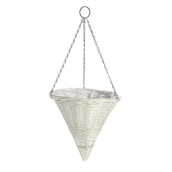Gardman Rattan Effect Cream Hanging Cone | Cream | DeWaldens Garden Centre
