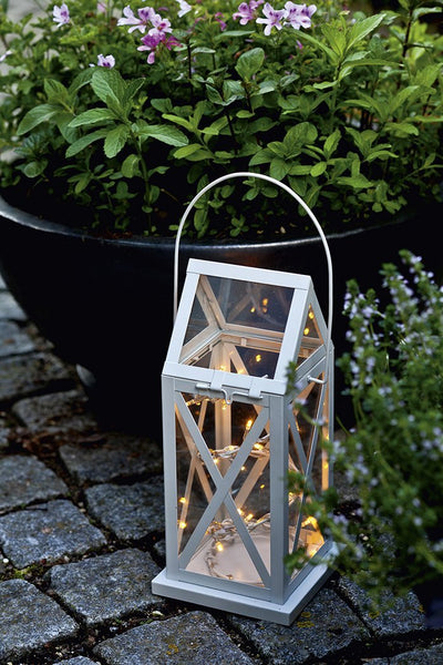 Sirius Aske Lantern 20 Light Set Cream - DeWaldens Garden Centre