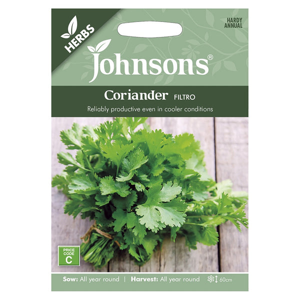 Johnsons Coriander Filtro Seeds - DeWaldens Garden Centre