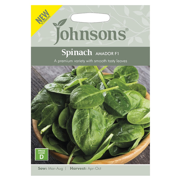 Johnsons Spinach Amador F1 Seeds - DeWaldens Garden Centre