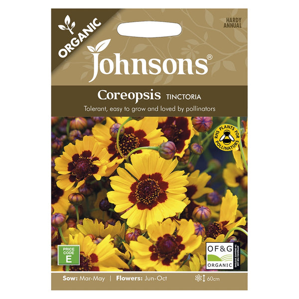 Johnsons Organic Coreopsis Tinctoria Seeds - DeWaldens Garden Centre