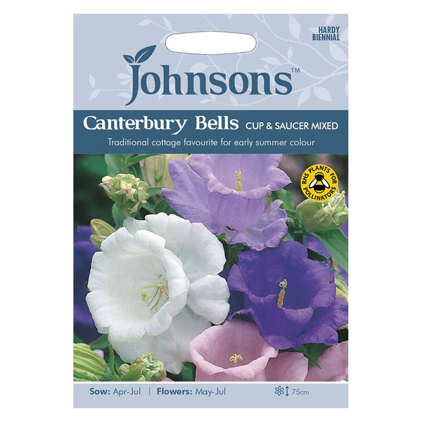 Johnsons Canterbury Bells Cup & Saucer Mixed Seeds - DeWaldens Garden Centre