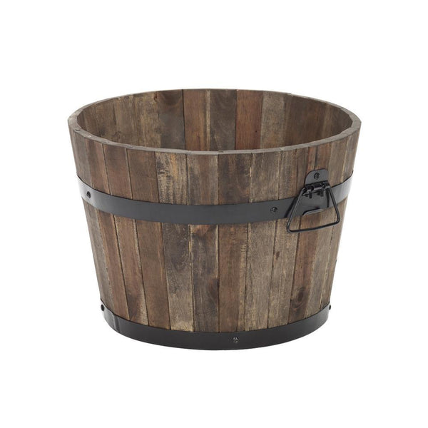 Apta Burnt Finish Rustic Barrel - DeWaldens Garden Centre