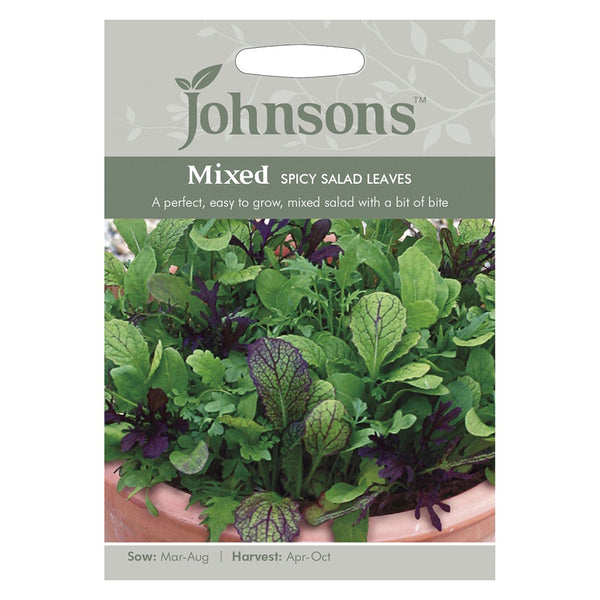 Johnsons Mixed Spicy Salad Leaves Seeds - DeWaldens Garden Centre
