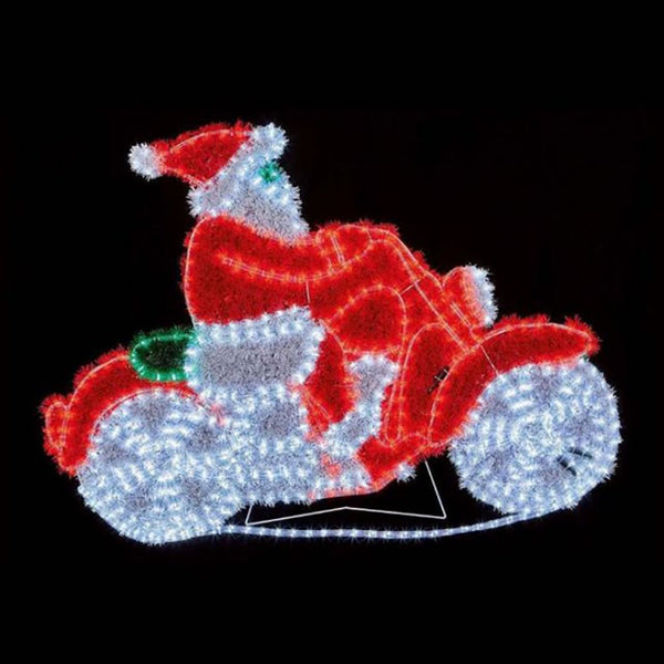 Premier LED Tinsel Santa on Motorbike - DeWaldens Garden Centre