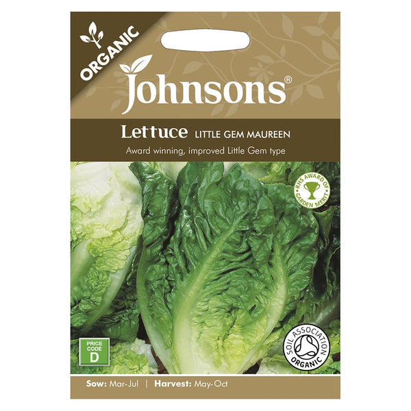 Johnsons Organic Lettuce Little Gem Maureen Seeds - DeWaldens Garden Centre