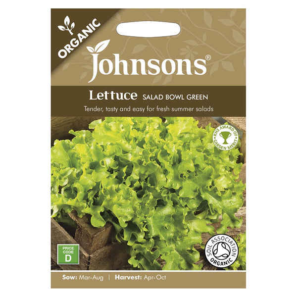 Johnsons Organic Lettuce Salad Bowl Green Seeds - DeWaldens Garden Centre