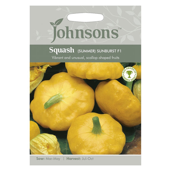 Johnsons Squash (Summer) Sunburst F1 Seeds - DeWaldens Garden Centre
