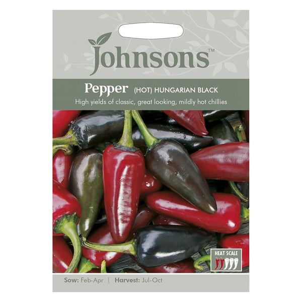 Johnsons Pepper (Hot) Hungarian Black Seeds - DeWaldens Garden Centre