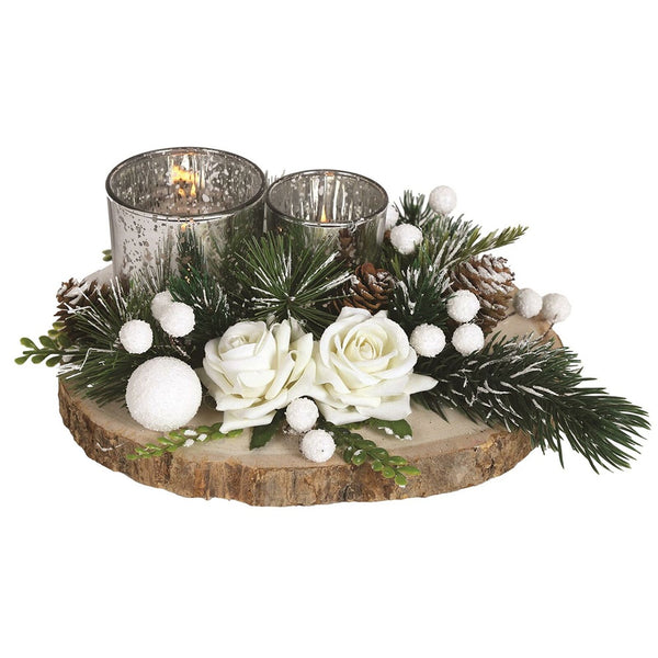 Straits Festive Candle Holder White - DeWaldens Garden Centre